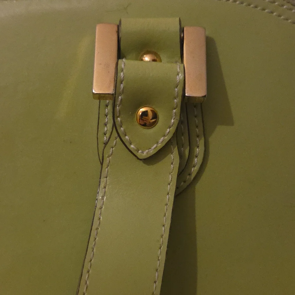 ALBERTA di Canio Genuine Leather Dome Bright Green Handbag With Dust Bag - Picture 5 of 14